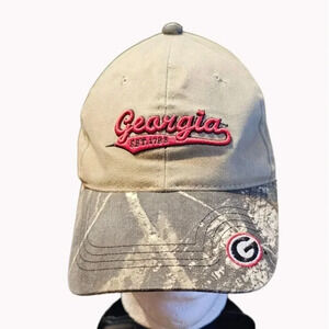 Georgia Bulldogs OC Outdoor Khaki & Camo Strap Back Adjustable Cap Hat GO DAWGS